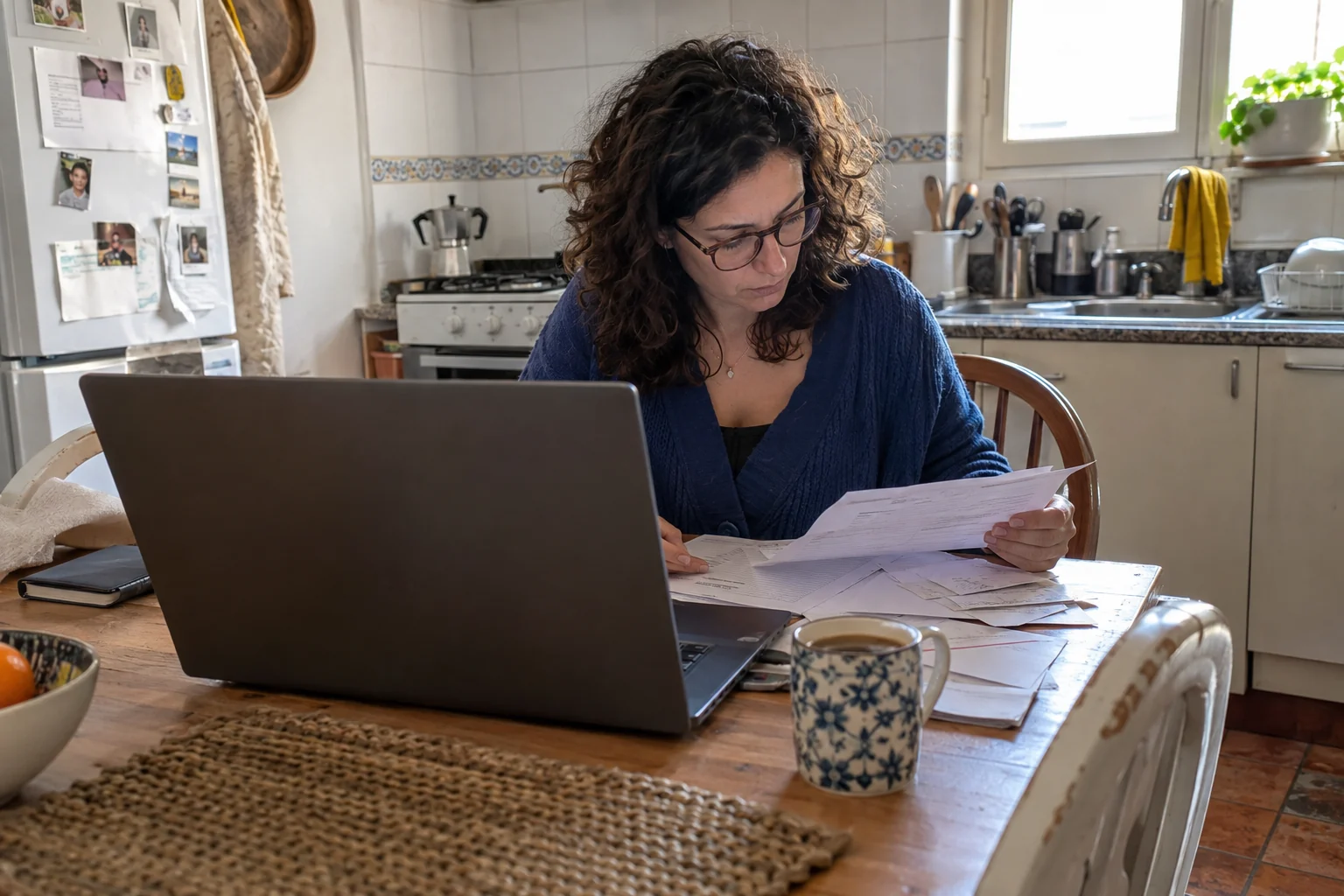 Administradora compara registros antes de preparar una migración de datos.